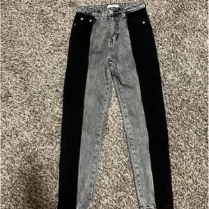 Elegant Two-Tone High Rise Women's Jeans